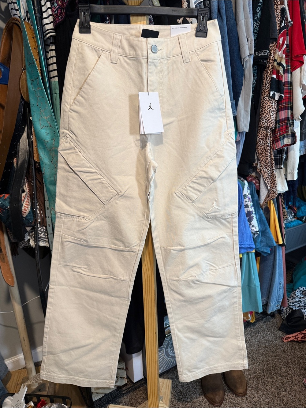 Jordan Wide-Leg Utility Pants in Cream